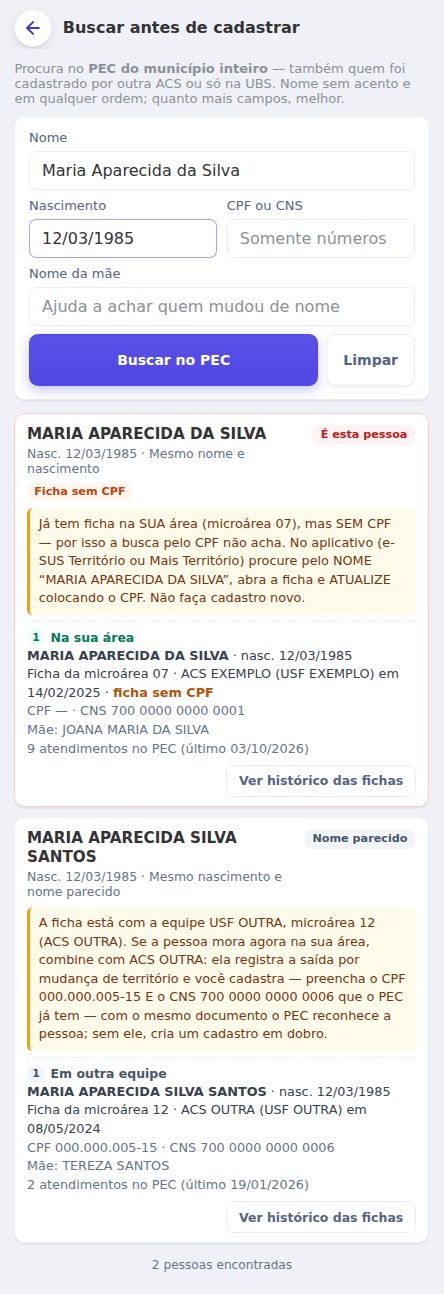 Resultado da busca antes de cadastrar